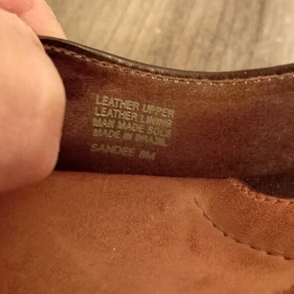 Nurture Sandee Peep Toe Brown Leather Embossed Heel Pumps Size 8M - Picture 12 of 16